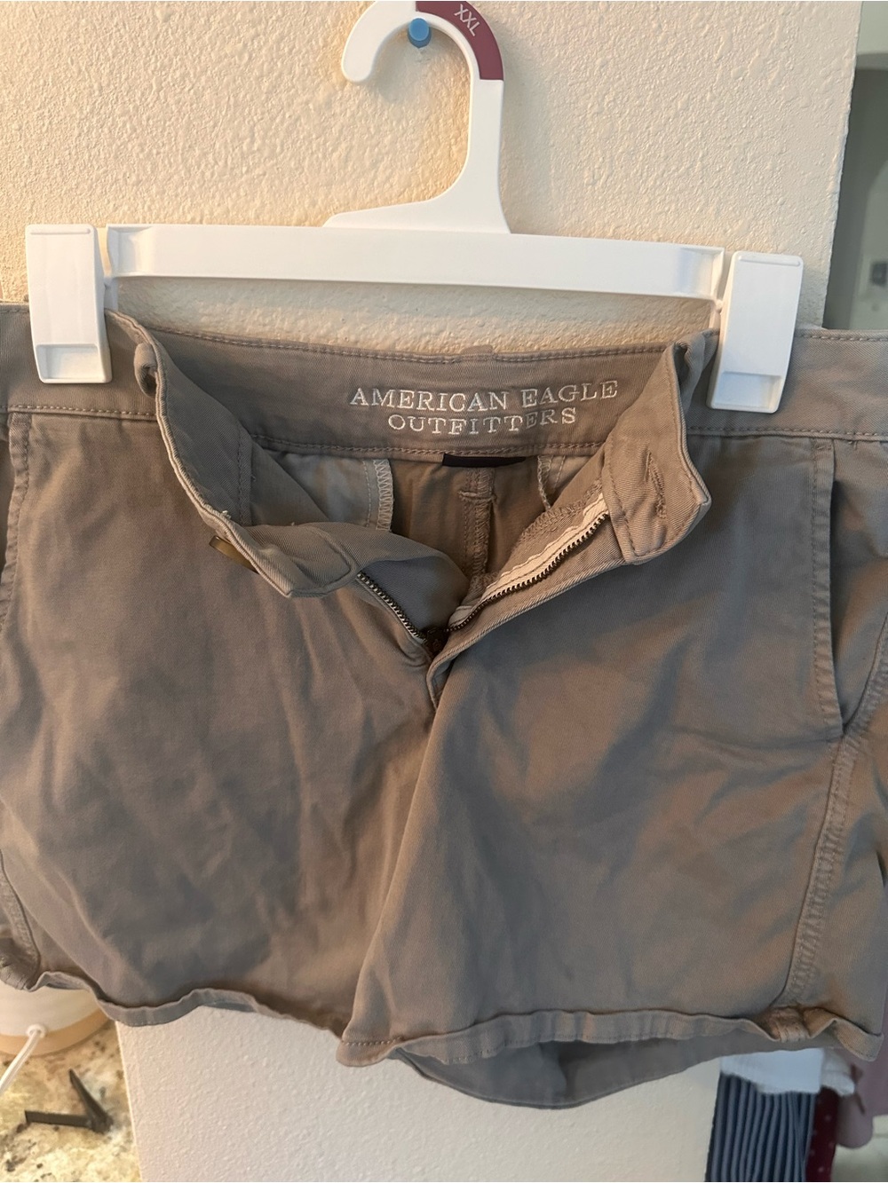 American Eagle Outfitters Womens Tan Flat Front Shorts